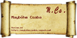 Mayböhm Csaba névjegykártya