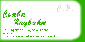 csaba maybohm business card